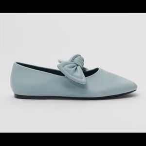 ZARA- french blue ballet 🩰 flats with bow